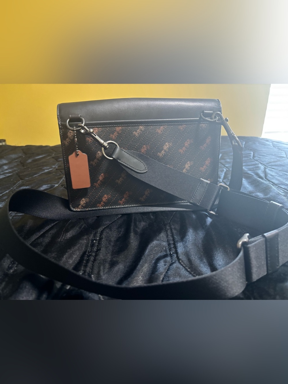 Coach Black & Brown Signature Canvas Flap Crossbody - Picture 10 of 12